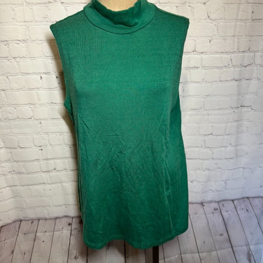 Green Turtle neck tank top size XL Croft & Barrow